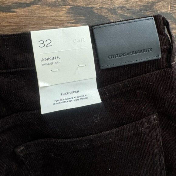 Citizens of Humanity Annina Cotton-Blend Corduroy Wide-Leg Pants Brown clove 32 - Picture 5 of 7